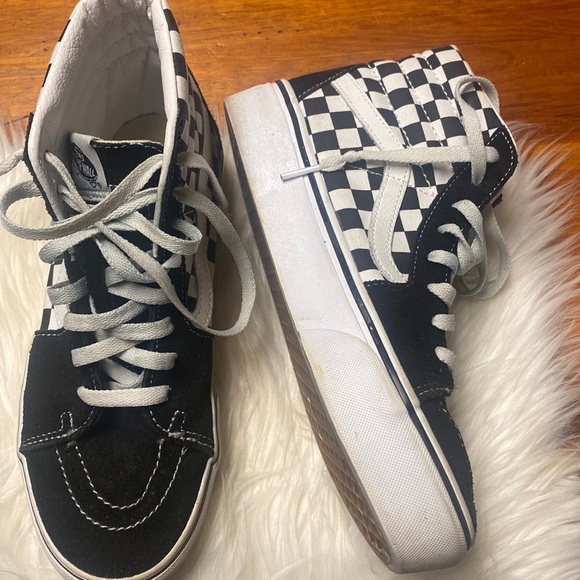 Vans Other - Vans black and white checkerboard hightops size 7 men’s/8.5 women
